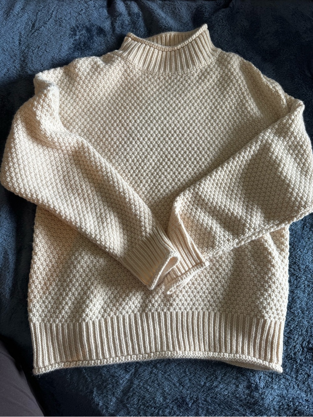 Cozy Cream Mock Neck Knit Sweater